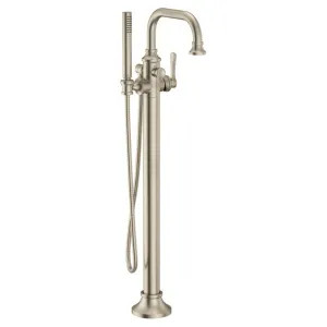Moen S44507BN Moen Colinet 6 GPM Single-Handle Freestanding Tub Filler with 1.75 GPM Single-Function Hand Shower, Dual Check Valves, Lever Handle, Brushed Nickel - S44507BN