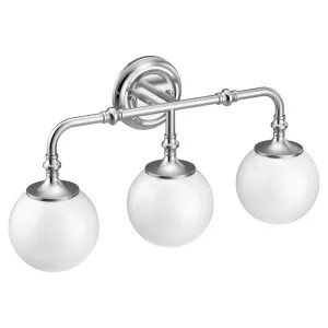Moen YB0563CH Moen YB0563CH CSI Colinet Three Globe Bath Sconce Light, Chrome