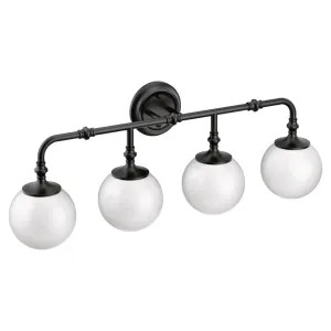 Moen YB0564BL Moen YB0564BL CSI Colinet Four Globe Bath Sconce Light, Matte Black