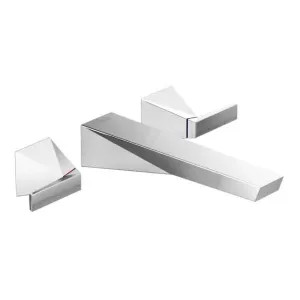 Delta T3543LF-WL Delta T3543LF-WL Trillian Two-Handle Wall-Mount Widespread Bathroom Faucet Trim, Chrome
