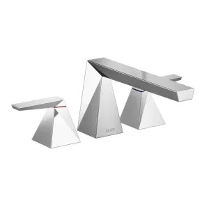 Delta T2743 Delta Trillian Two-Handle Roman Tub Faucet Trim, Angular Spout, Lever Handles, ADA-Compliant, Chrome - T2743