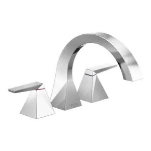 Delta T2746 Delta Trillian Two-Handle Roman Tub Faucet Trim, C-Spout, Lever Handles, ADA-Compliant, Chrome - T2746 
