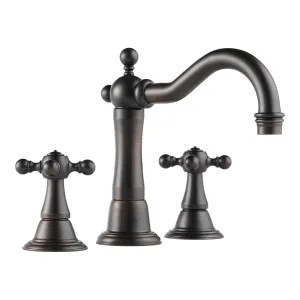 Brizo 65338LF-RB Brizo Tresa Two-Handle Widespread Venetian Broze Bathroom Faucet with Metal Pop-Up, 1.5 GPM, Quick-Snap, Three-Hole, Cross Handles - 65338LF-RB