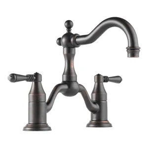 Brizo 65536LF-RB Brizo Tresa Two-Handle Widespread Bridge Venetian Bronze Bathroom Faucet with Lever Handles, 1.5 GPM, Two-Hole, Less Drain - 65536LF-RB
