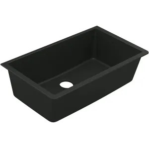 Moen GGB4010B Moen GGB4010B Granite Series Dual Mount Single Bowl Kitchen Sink, Granite Black