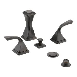 Brizo 68430-RB Brizo Virage Two-Handle Bidet Faucet with Metal Pop-Up Drain, 4-Hole, Lever Handles, Venetian Bronze - 68430-RB