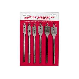 Milwaukee 49-22-0071 Milwaukee 49-22-0071 Flat Universal Boring Bit Set, 6 Pieces, 3/8 - 1 in