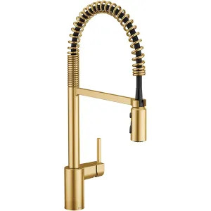 Moen 5923BG Moen Align Single Handle Pre-Rinse Spring Pull-Down Kitchen Faucet, Brushed Gold - 5923BG