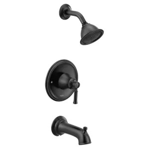 Moen T2183BL Moen Dartmoor Posi-Temp Tub/Shower Faucet, 2.5 GPM, 1-Function, Single Lever Handle, M-PACT, Matte Black - T2183BL