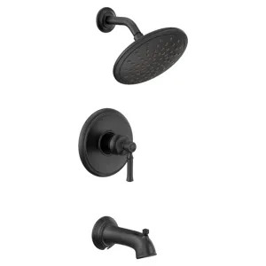 Moen T2283EPBL Moen Dartmoor Posi-Temp Tub/Shower Faucet with 1.75 Rainshower, 1-Function, Single lever Handle, M-PACT, Matte Black - T2283EPBL