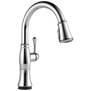 Delta 9197T-PR-DST Delta Cassidy Single-Handle Pull-Down Lumicoat Chrome Kitchen Faucet, 1.8 GPM, Lever Handle, Diamond Seal Technology, Touch2O, ShieldSpray - 9197T-PR-DST