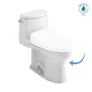 Toto CST604CEFGAT40#01 TOTO UltraMax II One-Piece Elongated 1.28 GPF WASHLET+ and Auto Flush Ready Toilet with CEFIONTECT, Cotton White - CST604CEFGAT40#01 