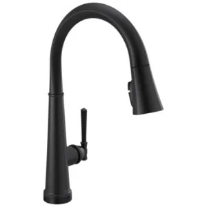 Delta 9182T-BL-DST Delta Emmeline Touch2O Single Handle Pull-Down Kitchen Faucet, Matte Black - 9182T-BL-DST
