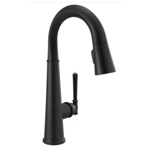 Delta 9982-BL-DST Delta Emmeline Single Handle Pull-Down Bar/Prep Faucet, Matte Black - 9982-BL-DST