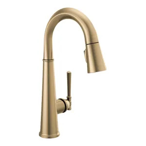Delta 9982-CZ-PR-DST Delta Emmeline Single Handle Pull-Down Bar/Prep Faucet, Lumicoat Champagne Bronze - 9982-CZ-PR-DST