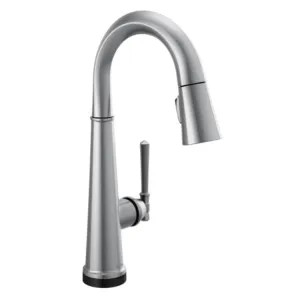 Delta 9982T-AR-PR-DST Delta Emmeline Touch2O Single Handle Pull-Down Bar/Prep Faucet, Lumicoat Arctic Stainless - 9982T-AR-PR-DST