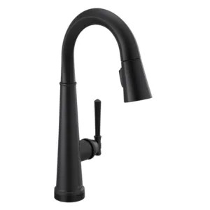 Delta 9982T-BL-DST Delta Emmeline Touch2O Single Handle Pull-Down Bar/Prep Faucet, Matte Black - 9982T-BL-DST