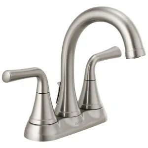 Delta 2533LF-SSMPU Delta Kayra Two Handle Centerset Bathroom Faucet with Metal Pop-Up Drain, ADA, 1.0 GPM, Stainless - 2533LF-SSMPU