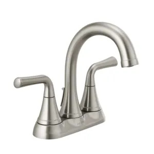 Delta 2533LF-SSTP Delta Kayra Two Handle Centerset Bathroom Faucet with 50/50 Pop-Up Drain, Tract-Pack, ADA, 1.0 GPM, Stainless - 2533LF-SSTP