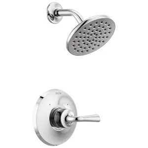 Delta T14233 Delta Kayra Monitor 14 Series Single-Handle Shower Faucet with Single-Setting Rain Showerhead, 1.75 GPM, Lever Handle, Chrome - T14233