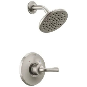 Delta T14233-SS Delta Kayra Monitor 14 Series Single-Handle Shower Faucet with Single-Setting Rain Showerhead, 1.75 GPM, Lever Handle, Stainless - T14233-SS