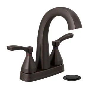 Delta 25775-RBMPU-DST Delta Stryke High-Arc Centerset Lavatory Faucet With Metal Pop-Up, Two-Handle, DIAMOND Seal, Lever Handles, 1.2 GPM, Venetian Bronze - 25775-RBMPU-DST