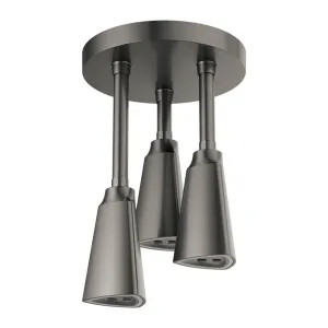 Delta 57140-KS25 Delta H2Okinetic Single-Setting Adjustable Pendant Raincan Shower Head, WaterSense, 2.5 GPM, Black Stainless - 57140-KS25