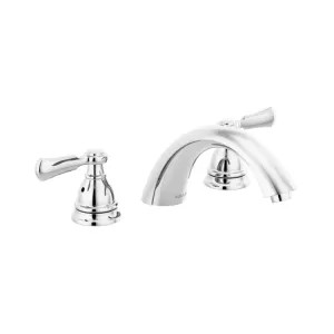 Peerless PTT4365 Peerless Elmhurst Roman Tub Faucet Trim, Polished Chrome, Lever Handles, 8-1/8in Spout Reach, Deck-Mount, Three-Hole Installation - PTT4365