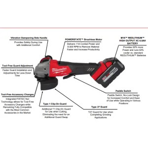 Milwaukee 2880-20 Milwaukee 2880-22 M18 Fuel 4-1/2