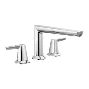 Delta T2771-PR Delta Galeon Two-Handle Roman Tub Faucet Trim, Lever Handles, ADA-Compliant, Lumicoat Chrome - T2771-PR