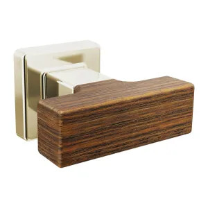 Brizo 699222-PNTK Brizo Frank Lloyd Wright Drawer Knob, Metal Construction, Brilliance Polished Nickel/Teak Wood - 699222-PNTK