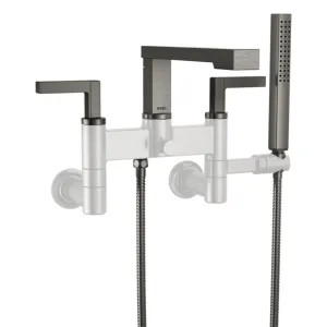 Brizo T70322-SL Brizo Frank Lloyd Wright Two-Handle Multi-Mount Tub Faucet Trim with Hand Shower, 2-Hole, 1.75 GPM, Lever Handles, ADA, Brilliance Luxe Steel - T70322-SL