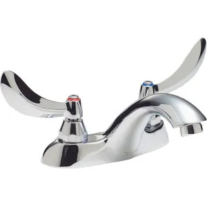 Delta 21C154-TI Delta 21C154-TI Tech 2-Handle Cast Centerset Lavatory Faucet, Blade w/ Sanitary Hood, No Pop-Up Hole, VR Spray Outlet, Temp Indicators, Chrome