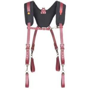  21522 Custom LeatherCraft Adjustable Padded Yoke Leather Suspenders - 21522 