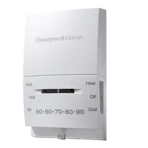  CT51N Honeywell 24 VAC 4-Wire Setup Heating and Cooling Manually Operated Thermostat, White - CT51N