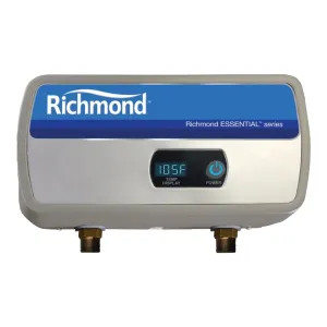  RMTEX-04 Richmond Essential by Rheem Electric Tankless Water Heater with External Digital Display, Single Point-Of-Use, 3.5kW, 120V - RMTEX-04