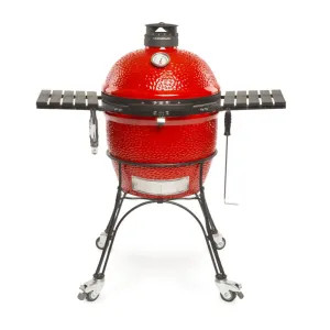  KJ23RHC Kamado Joe Classic Joe II 18in Ceramic Grill with Cart and Locking Wheels, 250 sq-in Cooking Space, Red - KJ23RHC