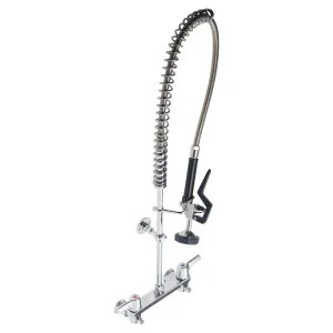 Delta 55C1513 Delta 55C1513 CER-TECK 8-Inch Wallmount Deckmount Pre-Rinse Faucet, Spray Hose, Hooded Lever Handles