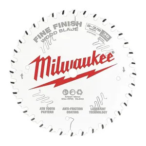 Milwaukee 48-40-0524 Milwaukee 5-3/8in 36T Fine Finish Circular Saw Blade with 10mm Arbor Size and 0.063in Kerf Thickness - 48-40-0524