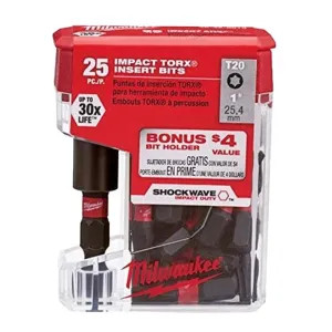 Milwaukee 48-32-5013 Milwaukee 48-32-5013 T20 Screwdriver Bit Set with Bit Holder - 25 Pack