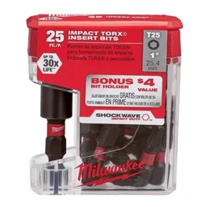 Milwaukee 48-32-5016 Milwaukee 48-32-5016 T25 Screwdriver Bit Set with Bit Holder - 25 Pack