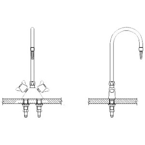 Delta W6700 Delta Commercial W6700 Deckmount Mixing Faucet With Rigid Swivel Spout