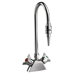 Delta W6700-9 Delta W6700-9 Teck Deckmount 2-Lab Handle Mixing Faucet w/ Gooseneck, In-Line Dual Check, 7/8
