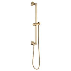 Brizo 74795-GL Brizo 74795-GL Essential Classic Round Slide Bar with Metal Hose - Luxe Gold