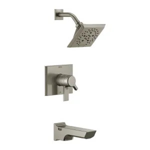 Delta T17499-SS-PR Delta Pivotal Monitor 17 Series Two-Handle H2Okinetic Tub/Shower Faucet with Volume Control, 1.75 GPM, Lever Handles, Lumicoat, Stainless - T17499-SS-PR