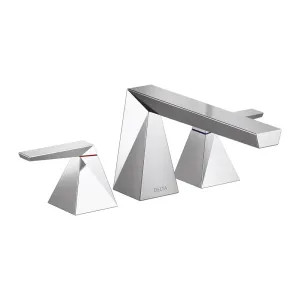 Delta T2743-PR Delta Trillian Two-Handle Roman Tub Faucet Trim, Angular Spout, Lever Handles, ADA-Compliant, Lumicoat Chrome - T2743-PR