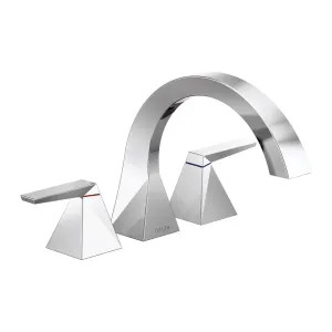 Delta T2746-PR Delta Trillian Two-Handle Roman Tub Faucet Trim, Arc Spout, Lever Handles, ADA-Compliant, Lumicoat Chrome - T2746-PR