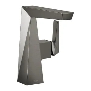 Delta 643-KS-PR-DST Delta Trillian Mid-Height Black Stainless Lavatory Faucet, Less Drain, Lumicoat, 1.2 GPM, Single-Handle, DIAMOND Seal, Lever Handle - 643-KS-PR-DST