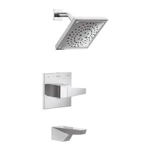 Delta T14443-PR Delta Trillian Monitor 14 Series Single-Handle Tub/Shower Faucet with H2Okinetic Showerhead, 1.75 GPM, Lever Handle, Lumicoat, Chrome - T14443-PR
