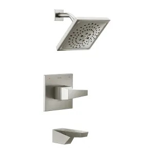 Delta T14443-SS-PR Delta Trillian Monitor 14 Series Single-Handle Tub/Shower Faucet with H2Okinetic Showerhead, 1.75 GPM, Lever Handle, Lumicoat, Stainless - T14443-SS-PR
